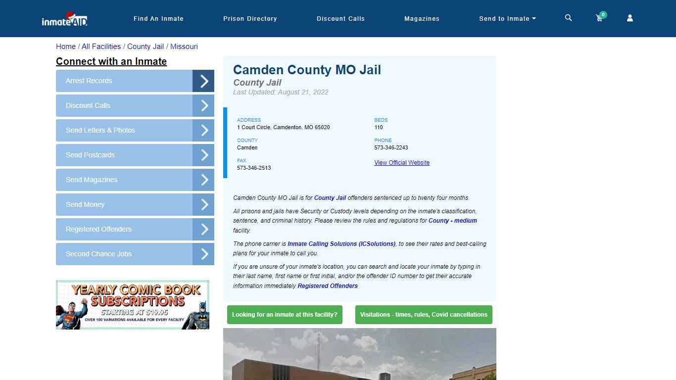 Camden County MO Jail - Inmate Locator - Camdenton, MO